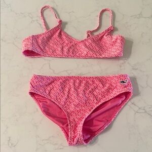 Vineyard Vines Girls Pink Pattern Print Two-Piece Bikini